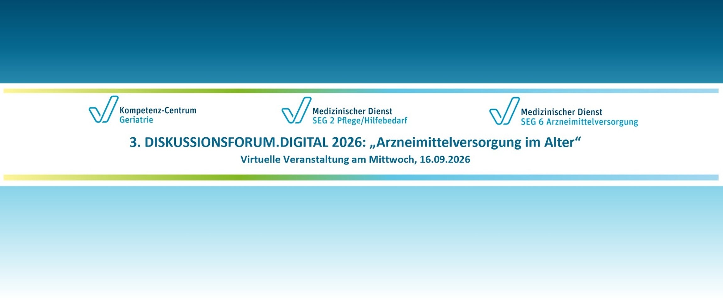 Banner zur Veranstaltung "Arzneimittelversorgung im Alter"